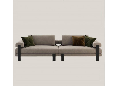 Sofa 2místná látka dřevo moderní pohovka polštář design luxus nový