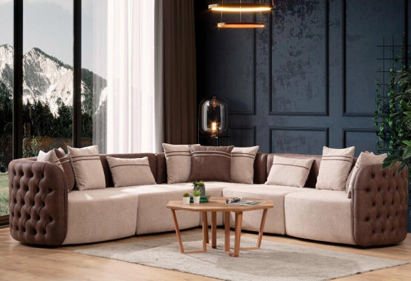 Sofa nábytek obývací stěna Luxus Moderní Rozkládací pohovka Tvar L Potah