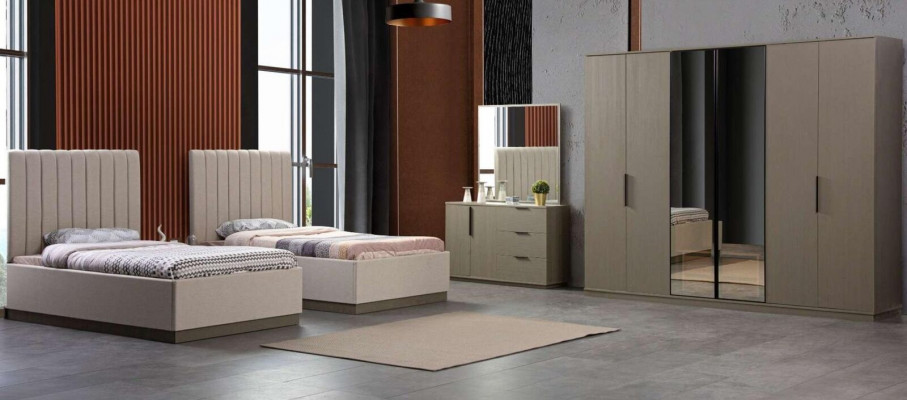 Sada 5 kusů ložnice 2x postele noční stolek Italský styl set