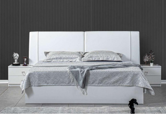 Postel 2x Noční stolky 3 dílná Ložnice Set Design Luxus Garnitur Nábytek.