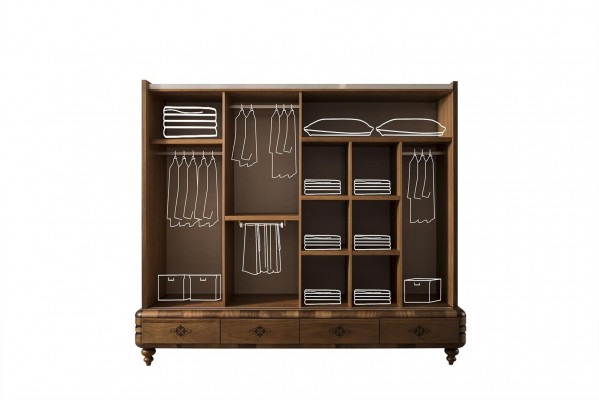 Moderní šatní skříň Luxus Skříň Dřevo Skříně Hnědá ložnice