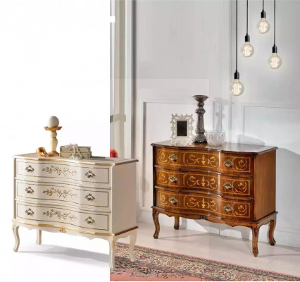 Exkluzivní luxusní nová komoda z hnědého dřeva do obývacího pokoje.