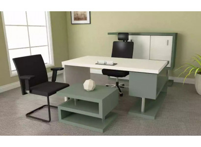 Moderní exkluzivní kancelářská sestava dřevěný nábytek psací stůl skříň na složky konferenční stolek