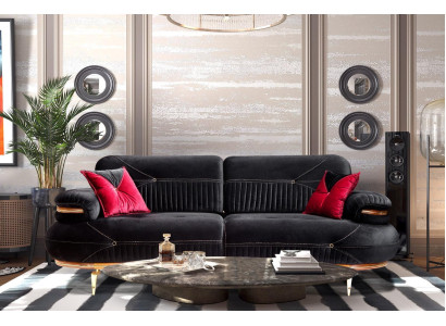 Exklusives 3-Sitzer-Sofa modernes neues Textildesign Wohnzimmer
