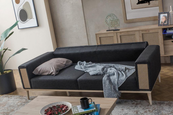 Pohovka 3místná Kvalitní design moderní textilní pohovka obývací pokoj