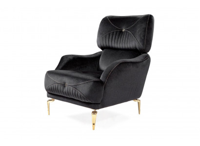 Exkluzivní textilní křeslo Černá samostatná pohovka Moderní čalounění nové