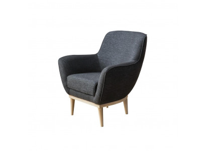 Sedací souprava z šedého exkluzivního textilu, jednosed pro obývací pokoj.