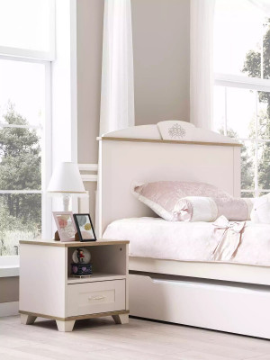 Dětský noční stolek Design Noční stolek Noční konzole Pokoj dětí Dřevo Bílý