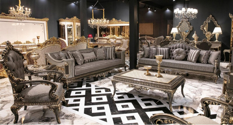 Luxus Chesterfield Klasická sedací souprava 3+3+1 místo Stylové pohovky Pohovka