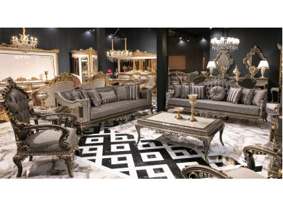 Luxus Chesterfield Klasická sedací souprava 3+3+1 místo Stylové pohovky Pohovka