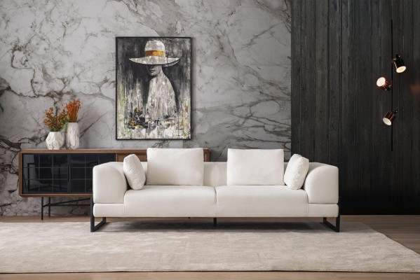 Sofa set Kompletní potahové pohovka šedá látka Látka sedací souprava