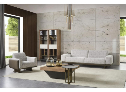 Sofa set třímístná jednolůžková sedací souprava Sedací souprava Šedá Skupina Sedací souprava Design