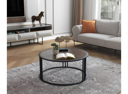 Obývací pokoj Konferenční stolek Ročník Konferenční stůl Stůl Nerezové nábytek Černý Kulatý