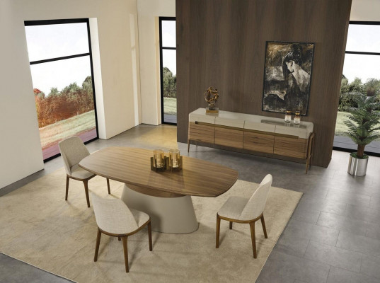 Kompletní jídelní kout jídelní souprava jídelní stůl set 8 kusů jídelna hnědé dřevo Nový