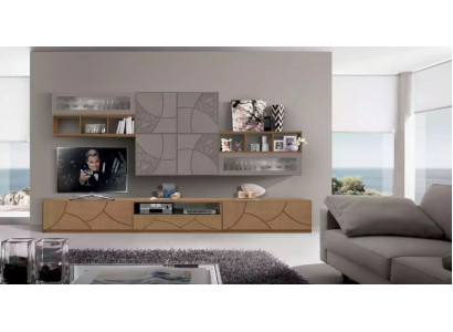 Designová skříň na zeď Regál Obývací pokoj Dřevo Skříně Regály Itálie Nové