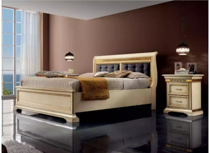 Postel 2x Noční stolky 3 ks Ložnice Set Designer Luxusní kompletní sady
