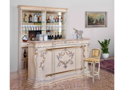Klasický barový pult Luxusní barový skříň Designový nábytek masivní dřevo Vitrína Bar