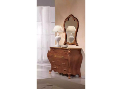 Ložnice Zrcadlo Komoda Dřevo Klasický Design Luxus Hnědá Nový