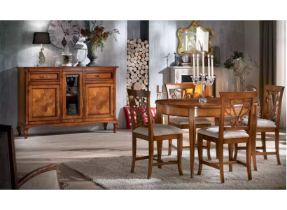 Jídelní sestava 4x židle Skupina jídelního stolu Skupina jídelny Sideboard 6 kusů