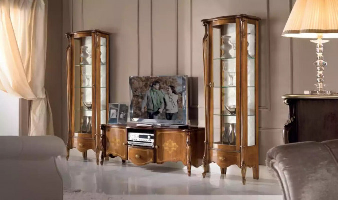 Wohnwand Wohnzimmer Set Vitrine Schrank Regal Set 2x Vitrine Wand Neu   Obývací stěna Nastavení obývacího pokoje Vitrínová skříň Regálová sada 2x Vitrína Stěna Nový
