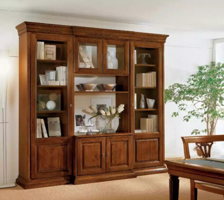 Televizní skříň, Nástěnná jednotka, Obývací stěna, TV stěna, Masivní dřevo, Klasický