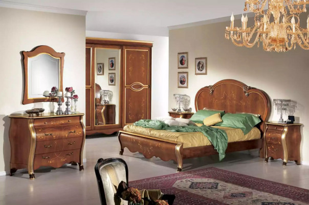 Schlafzimmer nábytek - komoda se zrcadlem, luxusní klasický nábytek, 2 kusy