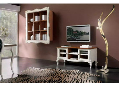 Nábytek na stěnu Skříň na zeď Obývací pokoj Nízký nábytek Klasický design Set 2 kusy.