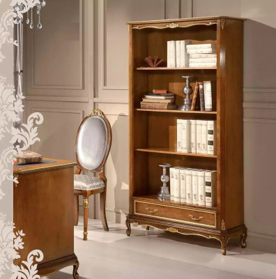 Elegantní hnědý psací stůl z dubového dřeva Se sada 2 kusů regálů na knihy a nábytek do kanceláře.