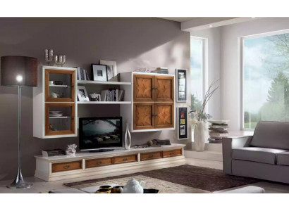Italský nábytek z dubového dřeva Designer Sideboard Obývací stěna Nástěnná vitrína do obývacího pokoje