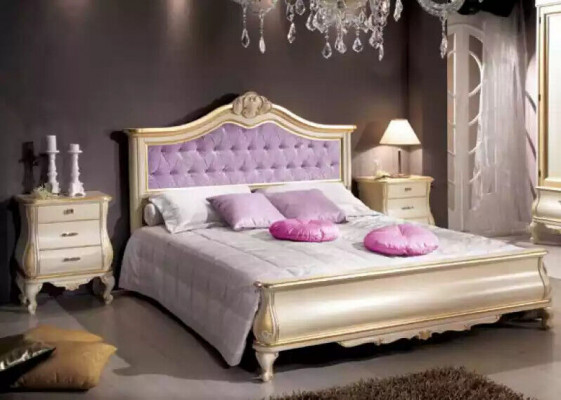Návrh postele luxusní Chesterfield dvoulůžko do ložnice dřevěný nábytek postel