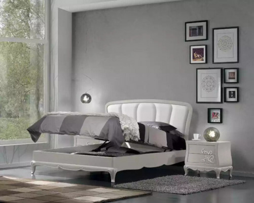 Postel 2x noční stolky 3 ks. Ložnice Set Moderní Luxusní Ložnice