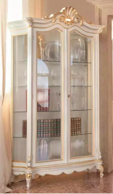 Klasická kvalita bílá vitrína luxusní nábytku nová v obývacím pokoji regál