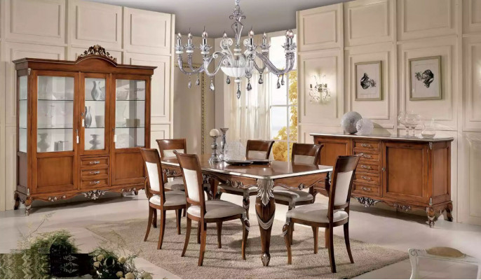Sideboard Kommode Anrichte Masivní dřevo Obývací pokoj Itálie Skříň Nábytek