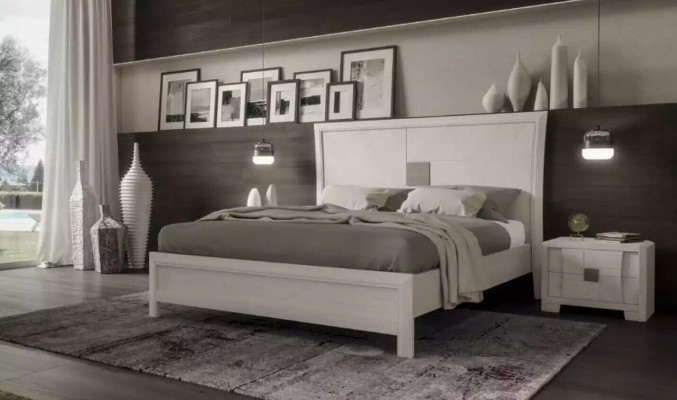 Postel 2x noční stolky 3 kusy ložnice Set Design Modern Luxury nábytek