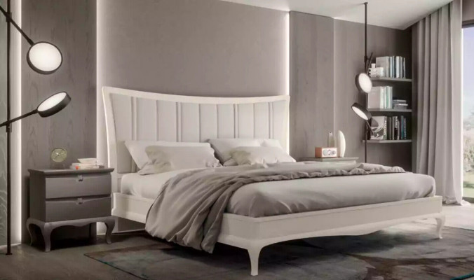 Design ložnice 3 kusy Postel 2x Noční stolky Moderní Luxusní Nábytek