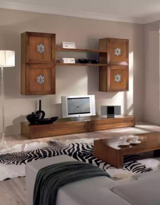 Obývací pokoj nábytek Set Designer Obývací pokoj hnědá Skříň na talíře Nový.