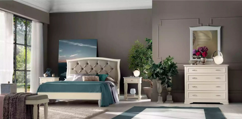 Postel 2x noční stolky 3 ks. Ložnice set Design Moderní Luxus Skupina