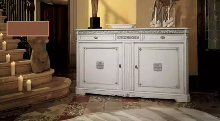 Sideboard Kommode Anrichte Wohnzimmer Massiv Holz Schrank Möbel Weiß Komoda Skříňka Prostorná obývací pokoj z masivního dřeva Bílý
