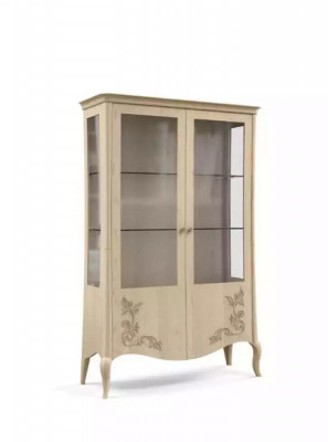 Vitrína Dřevo Luxus Klasický Bufet Design Nábytek Italský Béžový