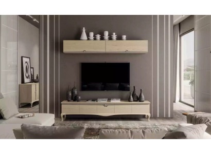 TV stojan Police na zeď Dřevěný stůl Police na zeď Beige Klasický design Nový