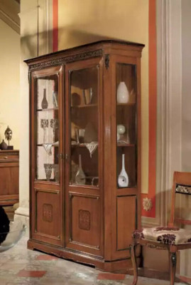 Italský nábytek Design Dřevo Klasický Styl Vitrína Skříň Regál
