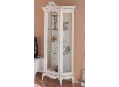 Luxus Vitrína Dřevěná skříň Design Skříně bílá Italský nábytek Vitríny