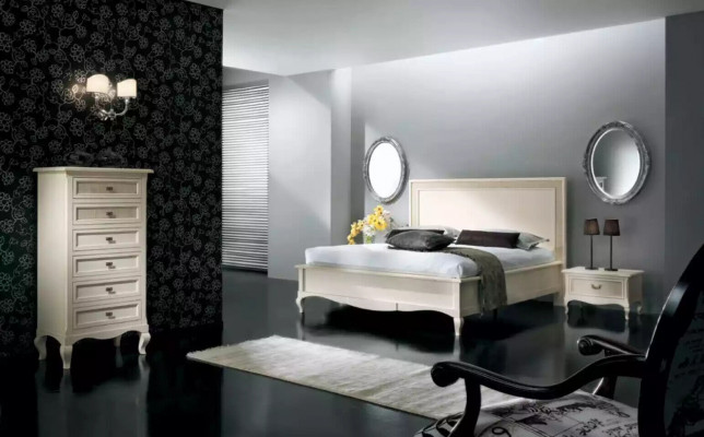 Postel 2x noční stolky 3 dílný. Ložnice Nastavit nábytek Moderní Luxus Postele