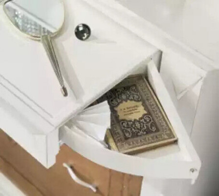 Komoda se zrcadlem, skříně, dřevo, nábytek, 2dílný, bílý, Itálie