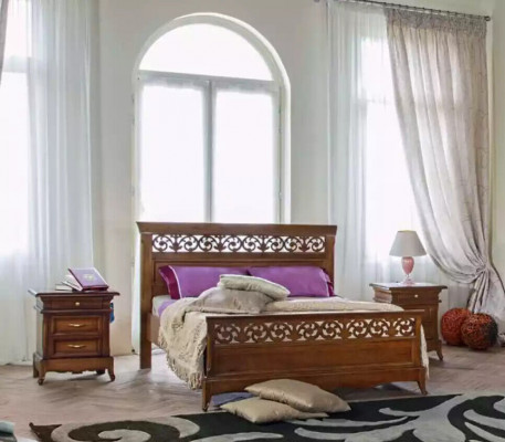 Postel 2x Noční stolky 3 dílný ložnice set Design Moderní Luxusní Postele