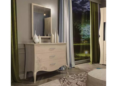 Moderní luxusní set 2 kusů komoda zrcadlo dřevo konzole sideboard nábytek nový