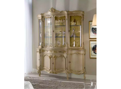 Obývací pokoj Vitrína Skleněná skříň Skříně Vitríny Dřevo Italský nábytek