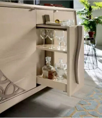 Komoda Sideboard Dřevěná skříň Beige Nábytek Komody Obývací pokoj Nové