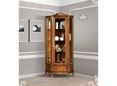 Luxusní vitrína vysoce kvalitní z hnědého dřeva Klasický nábytek