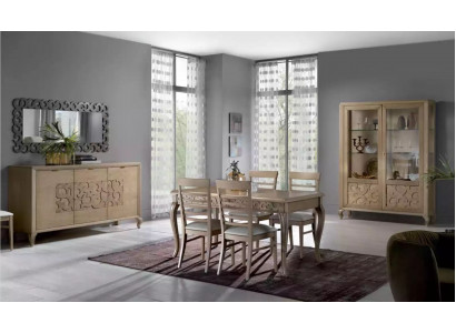 Design jídelní sestava jídelní stůl 8 kusů nábytek sideboard 4x židle nové